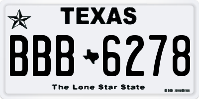 TX license plate BBB6278