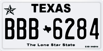 TX license plate BBB6284