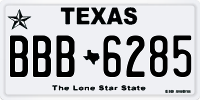 TX license plate BBB6285