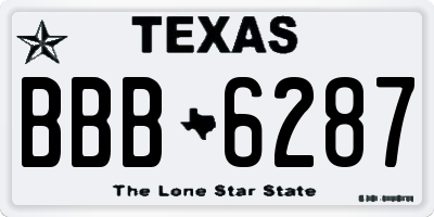 TX license plate BBB6287