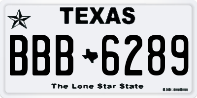 TX license plate BBB6289