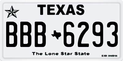 TX license plate BBB6293