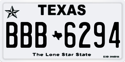 TX license plate BBB6294