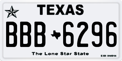 TX license plate BBB6296