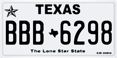 TX license plate BBB6298