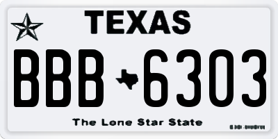 TX license plate BBB6303