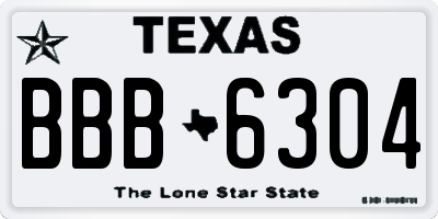 TX license plate BBB6304
