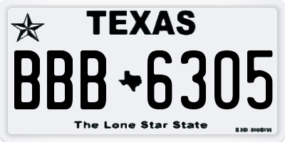TX license plate BBB6305