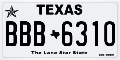 TX license plate BBB6310