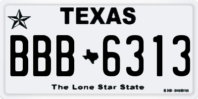 TX license plate BBB6313