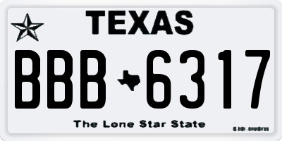 TX license plate BBB6317