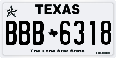 TX license plate BBB6318