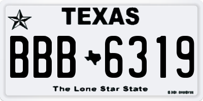 TX license plate BBB6319