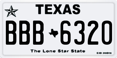 TX license plate BBB6320