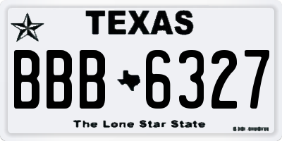 TX license plate BBB6327