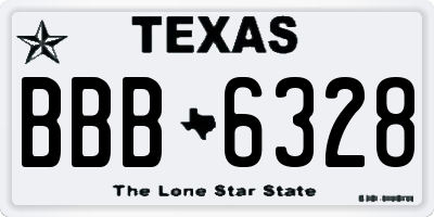 TX license plate BBB6328