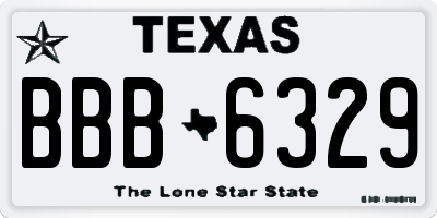 TX license plate BBB6329