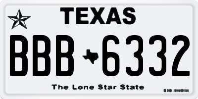 TX license plate BBB6332