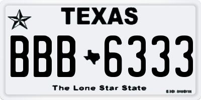 TX license plate BBB6333