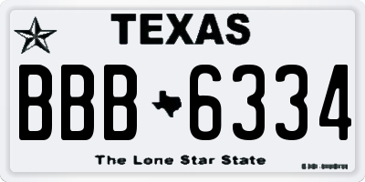 TX license plate BBB6334