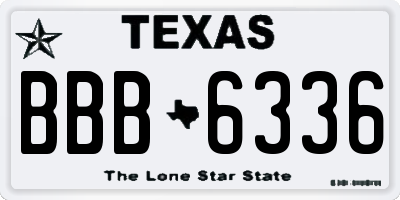 TX license plate BBB6336