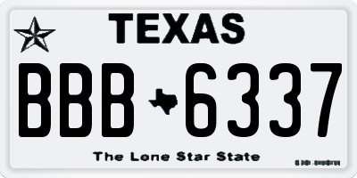 TX license plate BBB6337