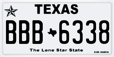 TX license plate BBB6338