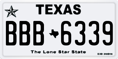 TX license plate BBB6339