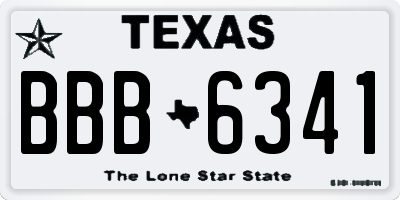 TX license plate BBB6341