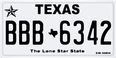 TX license plate BBB6342