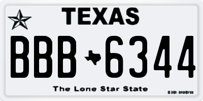 TX license plate BBB6344