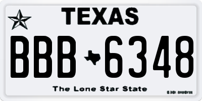 TX license plate BBB6348