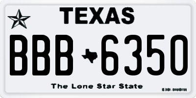 TX license plate BBB6350