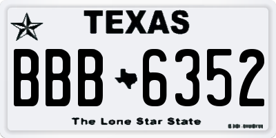 TX license plate BBB6352