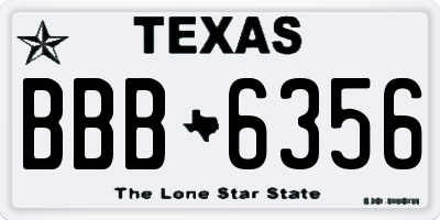 TX license plate BBB6356