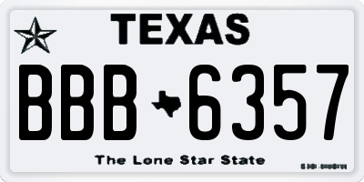 TX license plate BBB6357