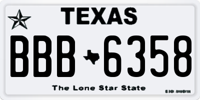 TX license plate BBB6358