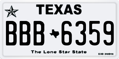 TX license plate BBB6359