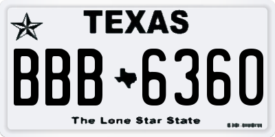 TX license plate BBB6360