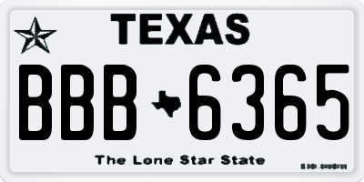 TX license plate BBB6365