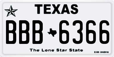 TX license plate BBB6366