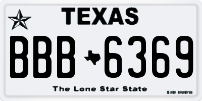 TX license plate BBB6369