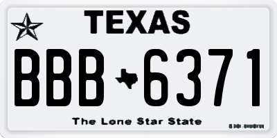 TX license plate BBB6371