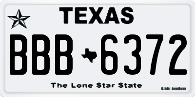 TX license plate BBB6372
