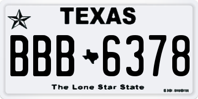 TX license plate BBB6378