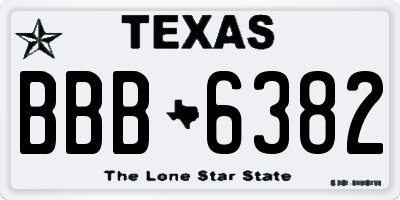 TX license plate BBB6382