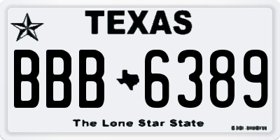 TX license plate BBB6389