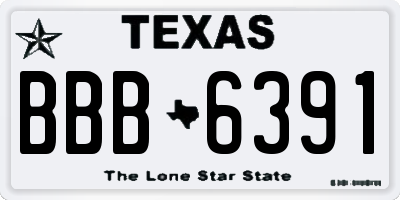 TX license plate BBB6391