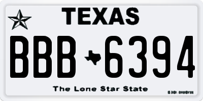 TX license plate BBB6394