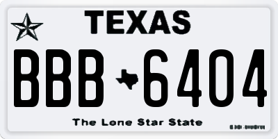 TX license plate BBB6404